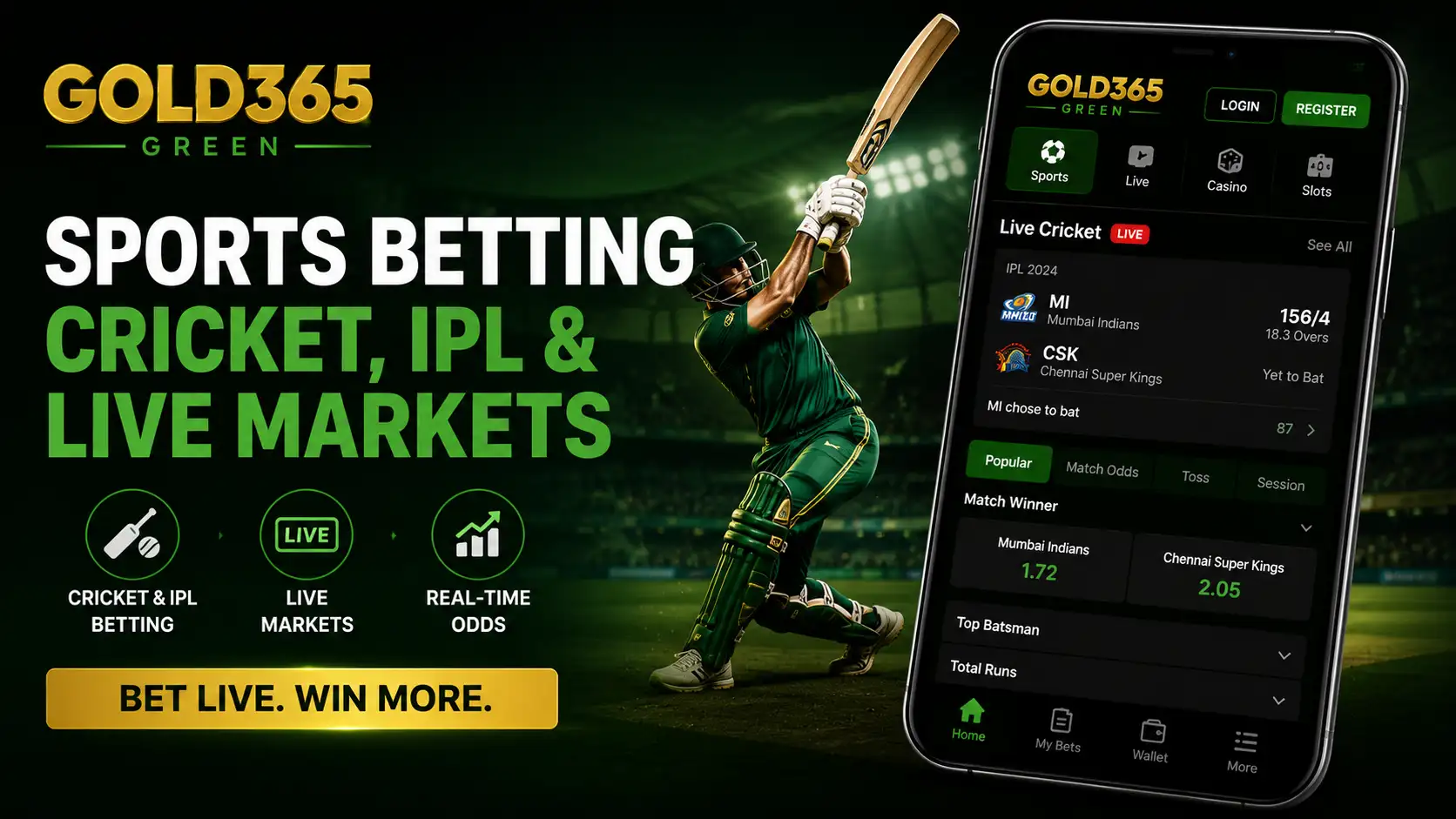 Gold365 Green Sports Betting – Cricket, IPL & Live Markets