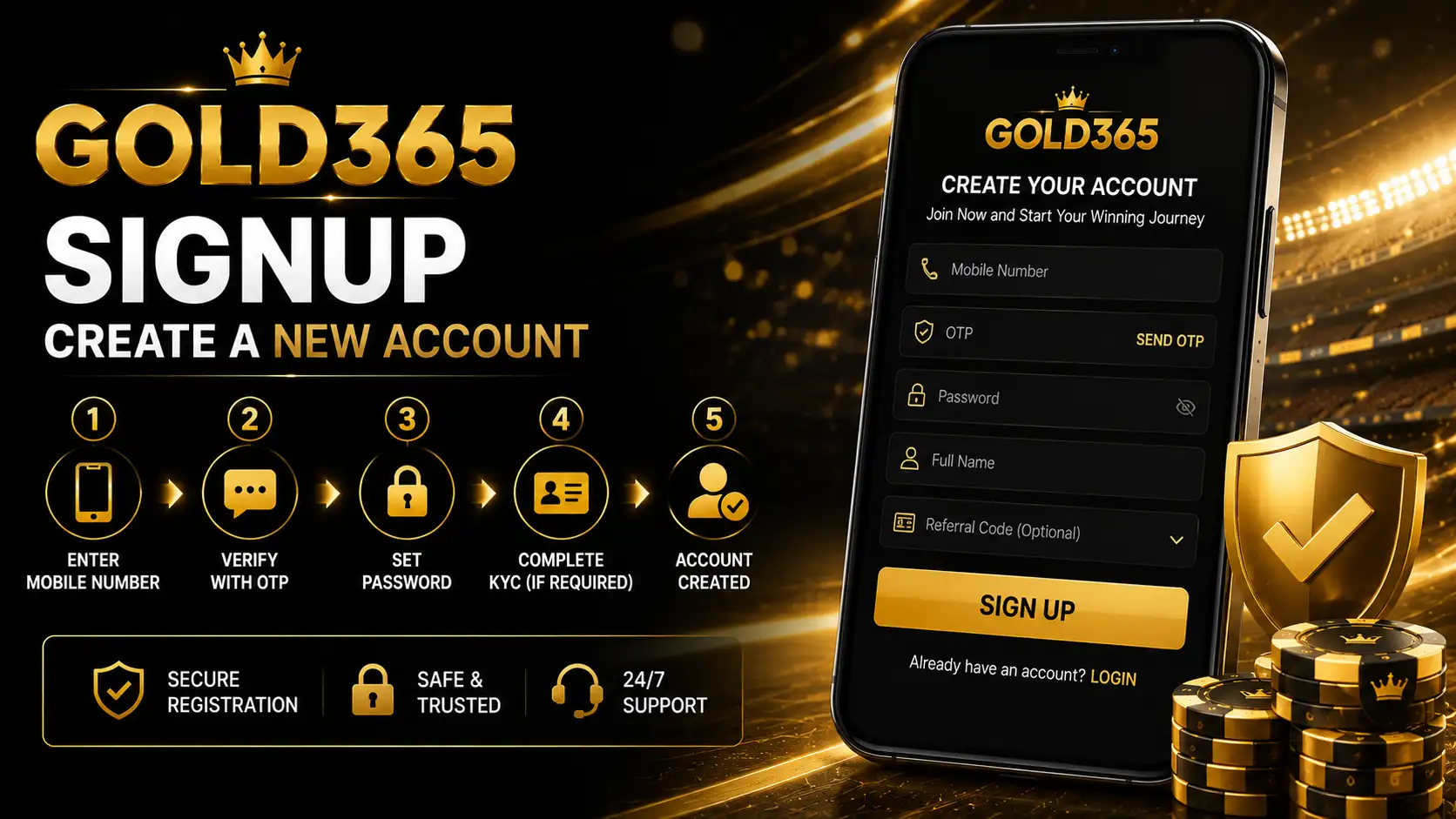 Gold365 Signup – Create a New Account
